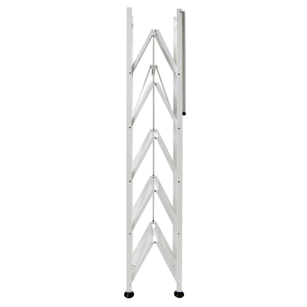 Origami RB Foldable 6 Tier Rack, Wheels, Tall/Slim, White, (Open Box) - VMInnovations