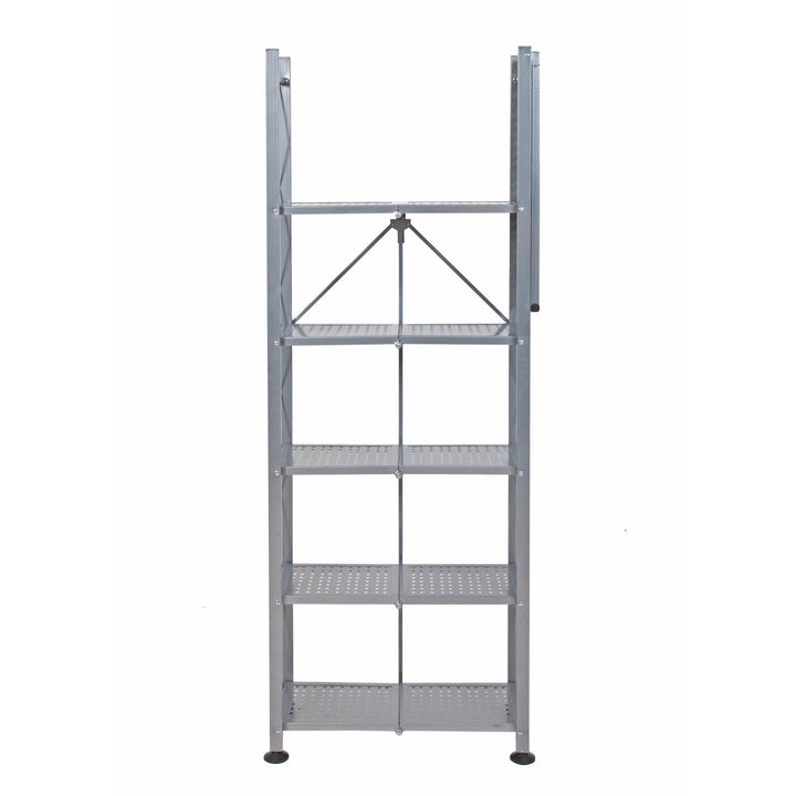 Origami RB Foldable 6 Tier Rack, Wheels Tall/Slim, Silver, Certified Refurbished