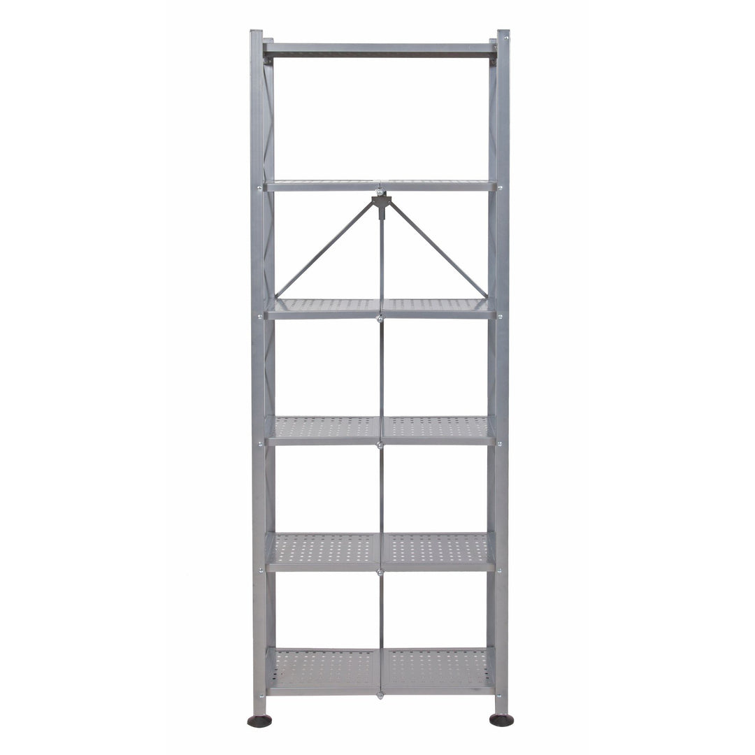 Origami RB Foldable 6 Tier Rack, Wheels Tall/Slim, Silver, Certified Refurbished