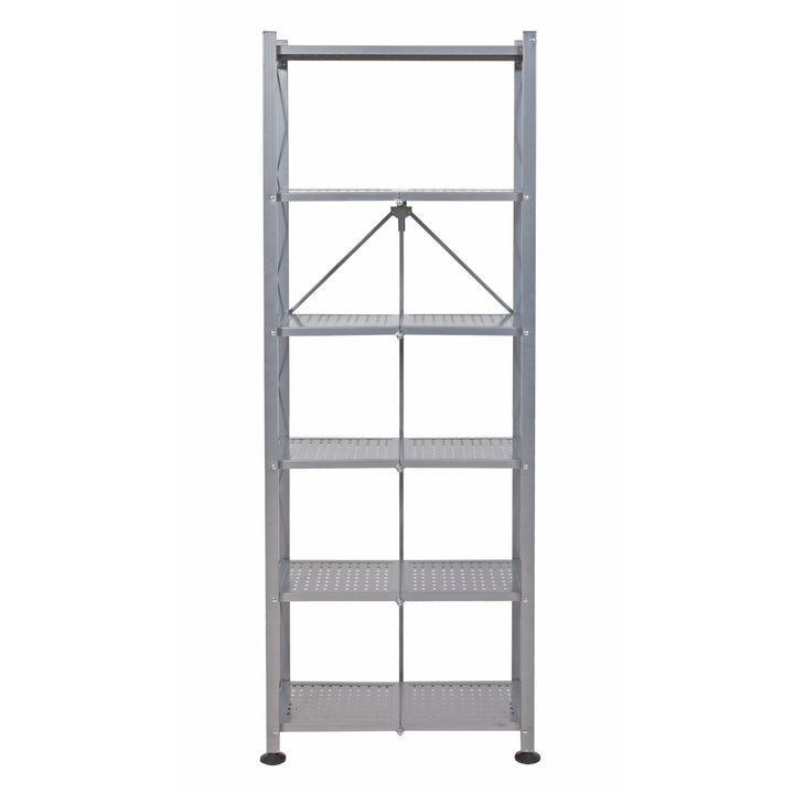 Origami RB Foldable 6 Tier Rack, Wheels Tall/Slim, Silver, Certified Refurbished