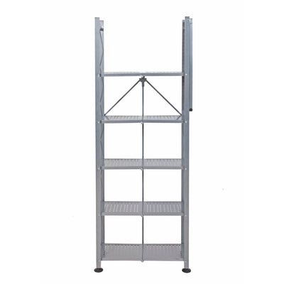 Origami RB Foldable 6 Tier Rack, Wheels Tall/Slim, Silver, Certified Refurbished - VMInnovations