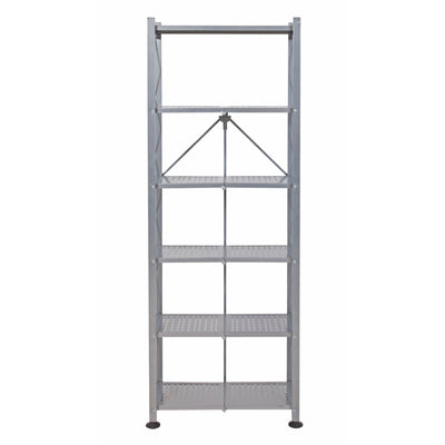 Origami RB Foldable 6 Tier Rack, Wheels Tall/Slim, Silver, Certified Refurbished - VMInnovations