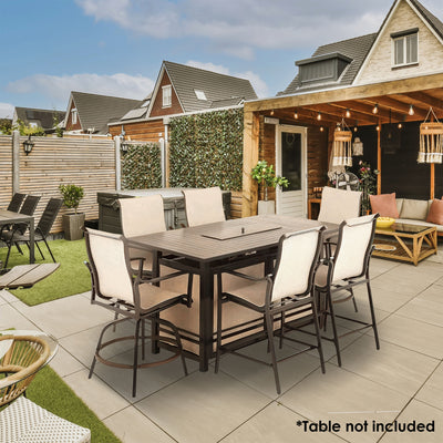 Four Seasons Courtyard Manhattan 6 Piece Patio Dining Furniture, Gray (Used) - VMInnovations