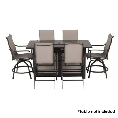 Four Seasons Courtyard Manhattan 6 Piece Patio Dining Furniture, Gray (Used) - VMInnovations