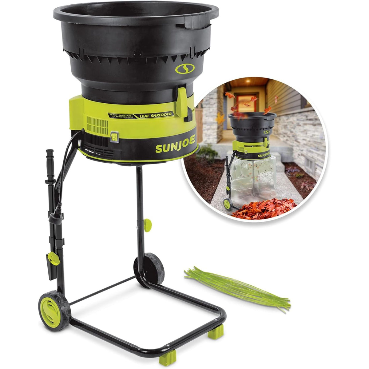 Sun Joe 15 Amp Bladeless 8,000 RPM Electric Leaf Mulcher and Shredder, (Used)