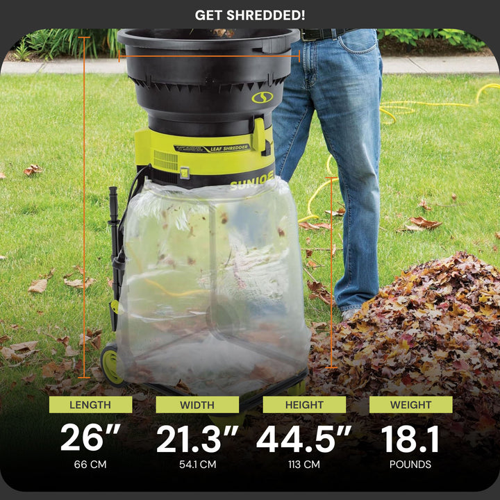 Sun Joe 15-Amp Bladeless 8,000 RPM Electric Leaf Mulcher, Black/Green (Open Box) - VMInnovations