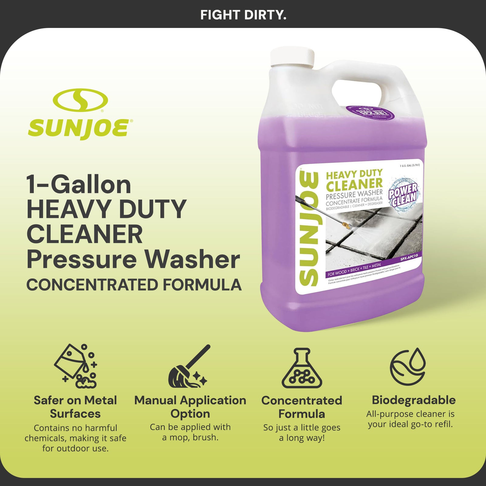 Sun Joe All-Purpose Pressure Washer Cleaner and Degreaser, 1 Gallon, SPX-APC1G - VMInnovations