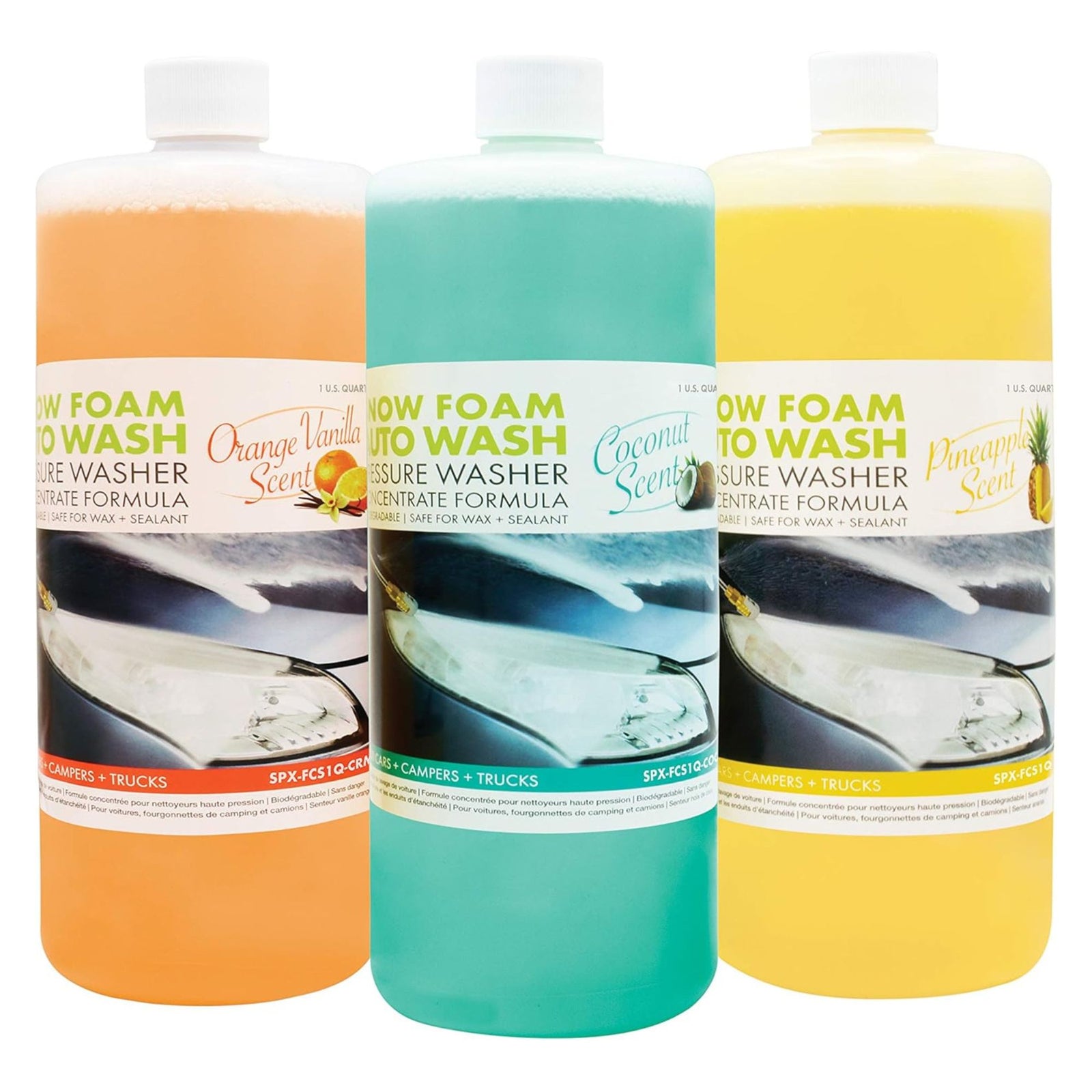 Sun Joe 3 Pack Premium Snow Foam Auto Washing Soap, Concentrated Detergent, AW3Q - VMInnovations