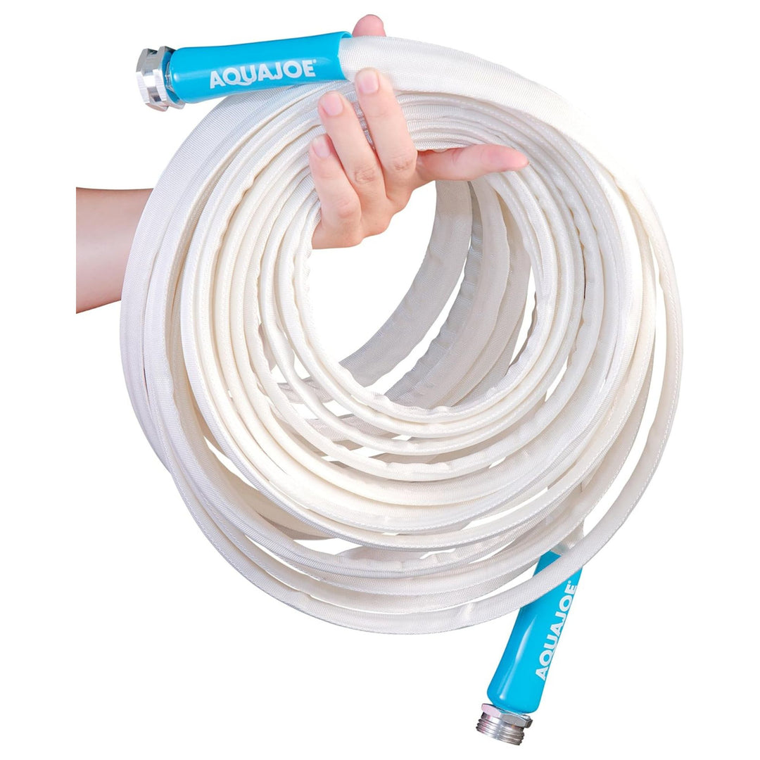 Aqua Joe 50-Foot Expandable RV Hose with Flexible Marine-Grade Fiber Jacket