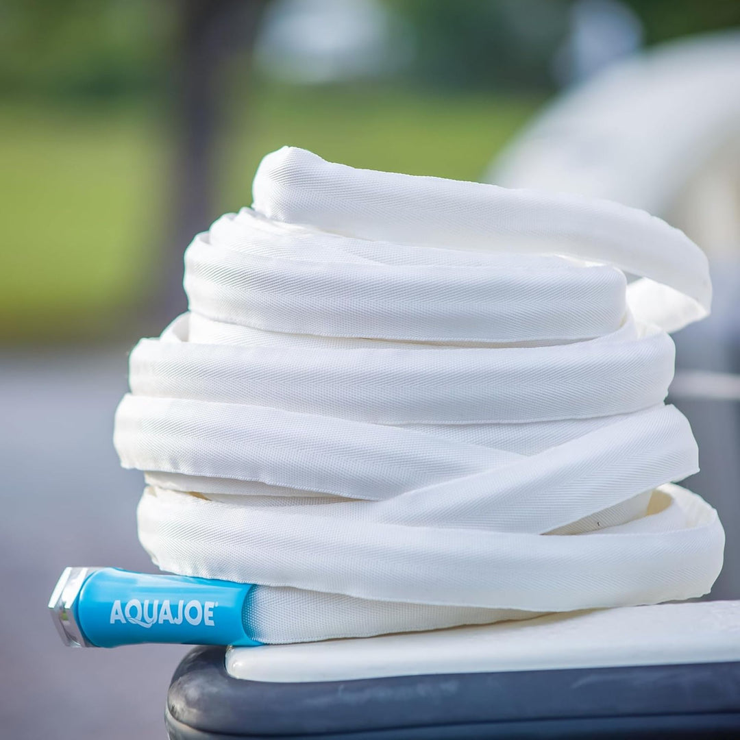 Aqua Joe 50-Foot Expandable RV Hose & flex Marine-Grade Fiber Jacket (Open Box)