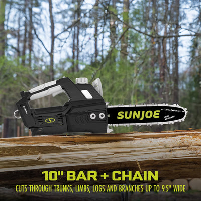 Sun Joe 10" Cordless Chain Saw, 24V Wood Cutting Tool Kit with Battery, 24V-10CS - VMInnovations