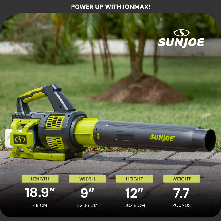 Sun Joe Cordless Brushless Turbine Jet Blower with Battery/Charger, (Open Box)