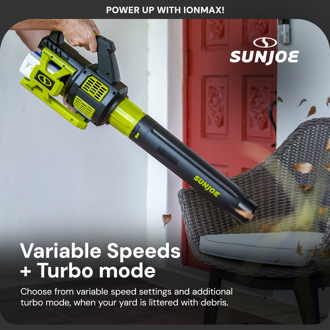 Sun Joe Cordless Brushless Turbine Jet Blower with Battery/Charger, 24V-X2-JB500