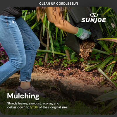 Sun Joe 48V Cordless Garden Vacuum Kit w/Battery & Charger, 24V-X2-OGV(Open Box) - VMInnovations