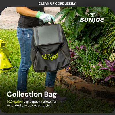 Sun Joe 48V Cordless Garden Vacuum Kit w/Battery & Charger, 24V-X2-OGV(Open Box) - VMInnovations