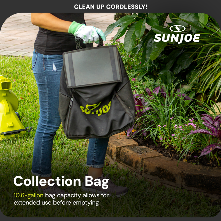 Sun Joe 48V Cordless Garden Vacuum Kit w/Battery & Charger, 24V-X2-OGV(Open Box)