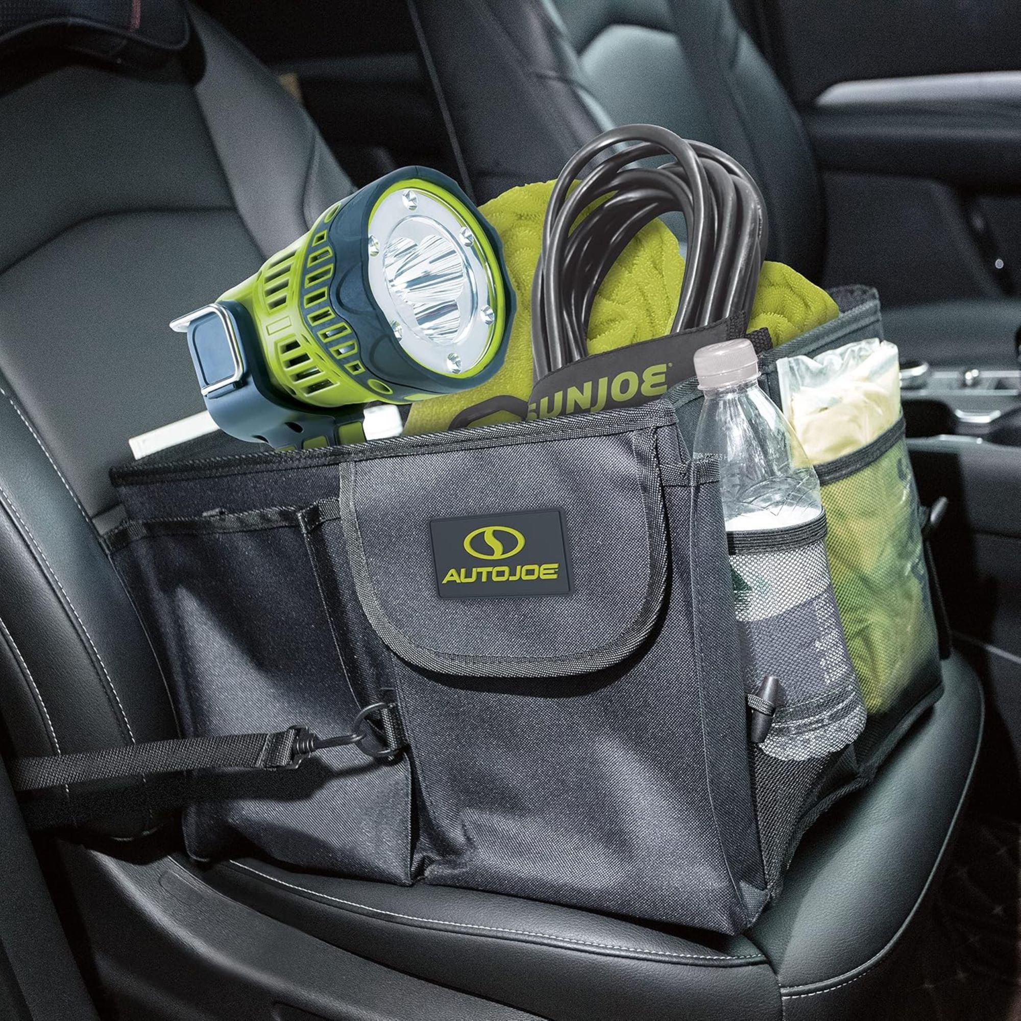 Auto Joe Collapsible Trunk Organizer Storage Caddy with Staps, ATJ-CTSO-BLK