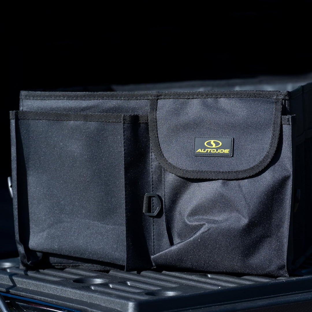 Auto Joe Collapsible Trunk Organizer Storage Caddy with Staps, ATJ-CTSO-BLK