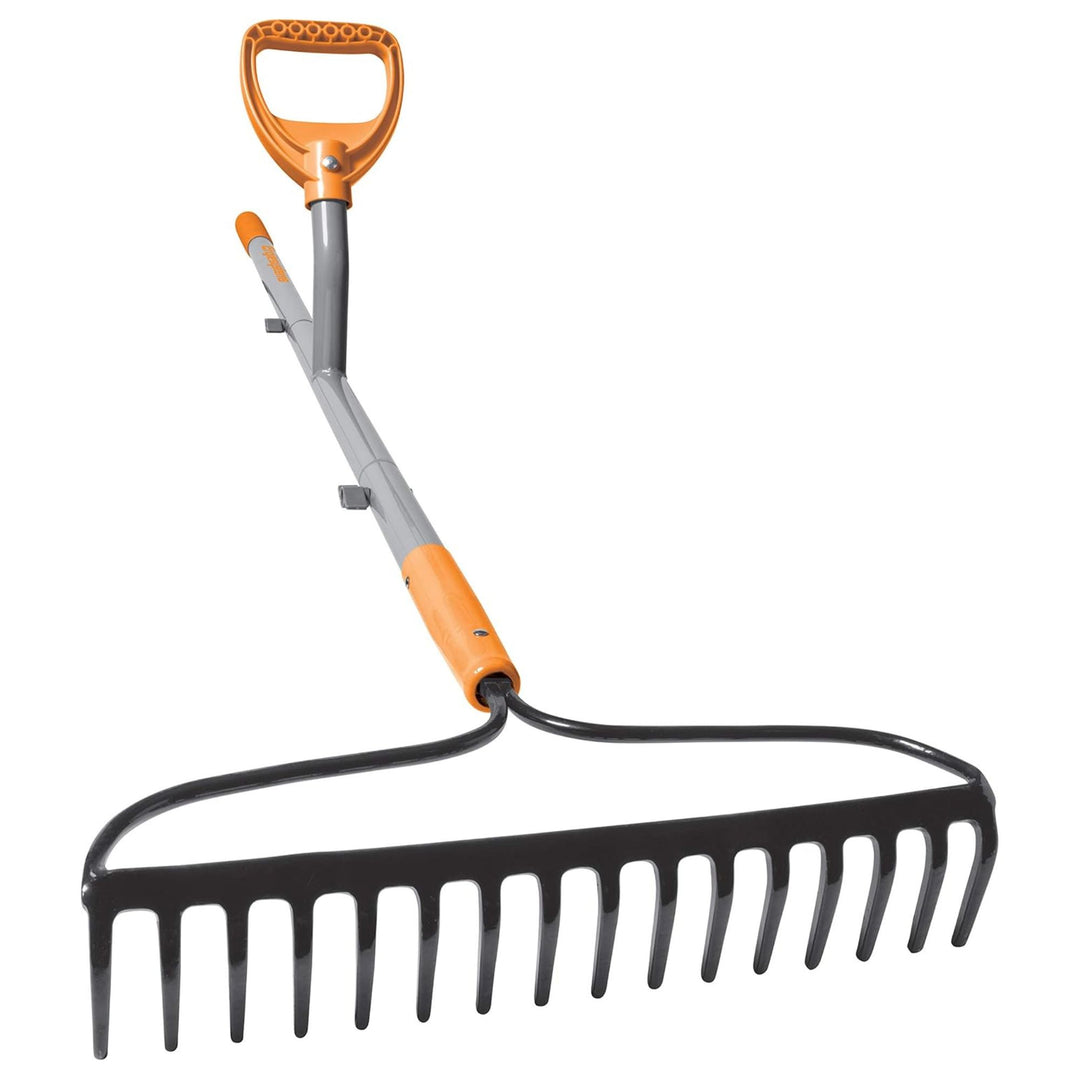 ErgieShovel 54 Inch Steel Bow Rake, Ergonomic Dual Handles, 16 Tines, ERG-BWRK16