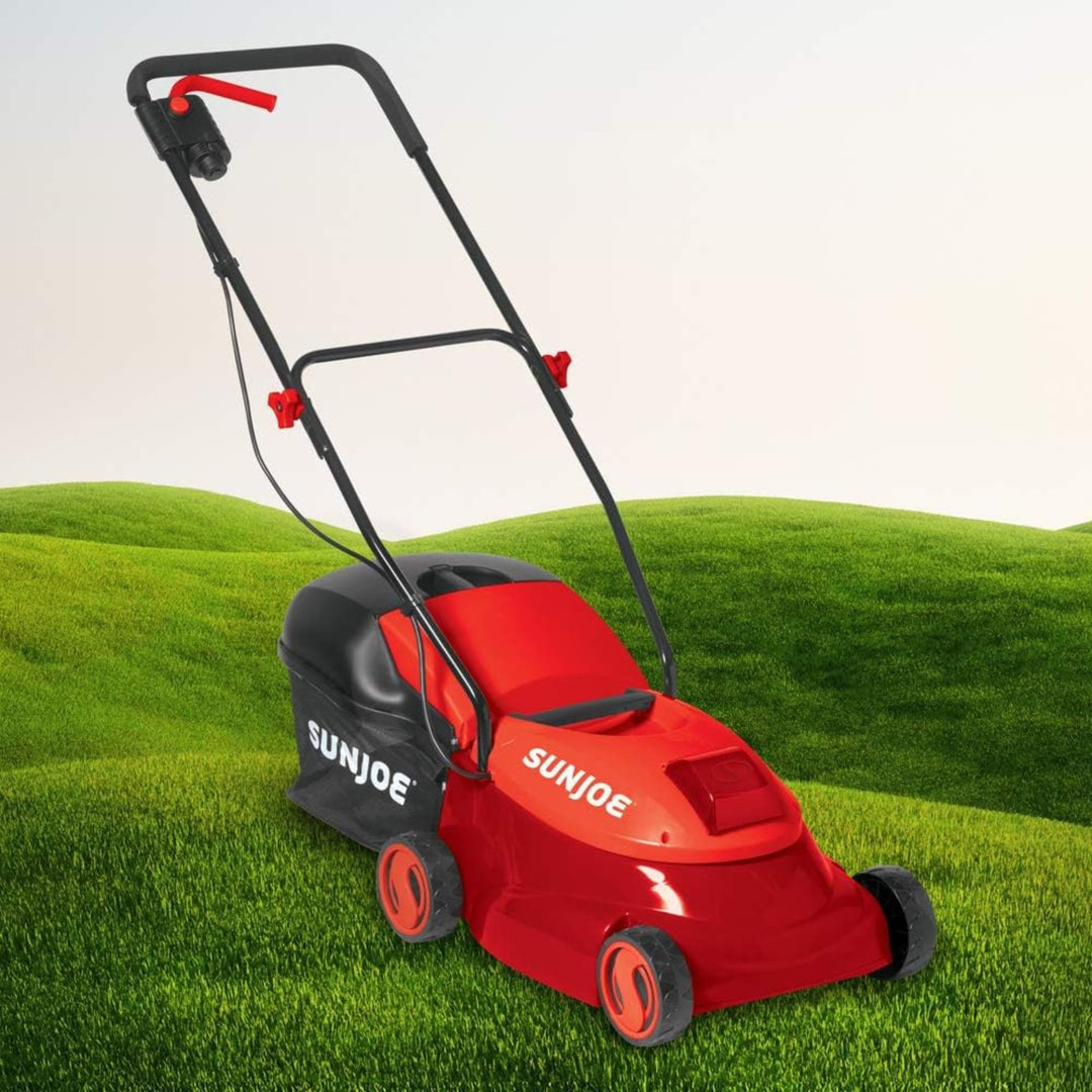 Sun Joe Cordless Lawn Mower, 28V, 14", 10.6 Gal Detachable Bag (Open Box)