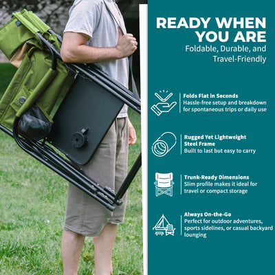 Bliss Hammocks 24V Heated, Folding Chair w/Battery & 3 Heat Settings (Open Box) - VMInnovations