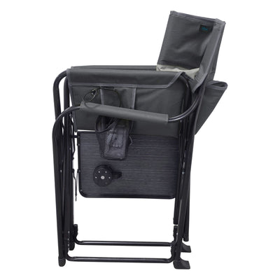 Bliss Hammocks 24V Heated Seat, Folding Chair w/Battery & 3 Heat Settings, Gray - VMInnovations