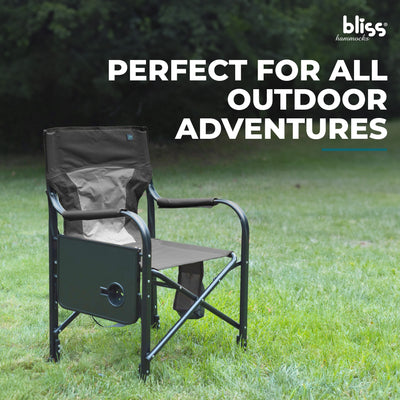 Bliss Hammocks 24V Heated Seat, Folding Chair w/Battery & 3 Heat Settings, Gray - VMInnovations