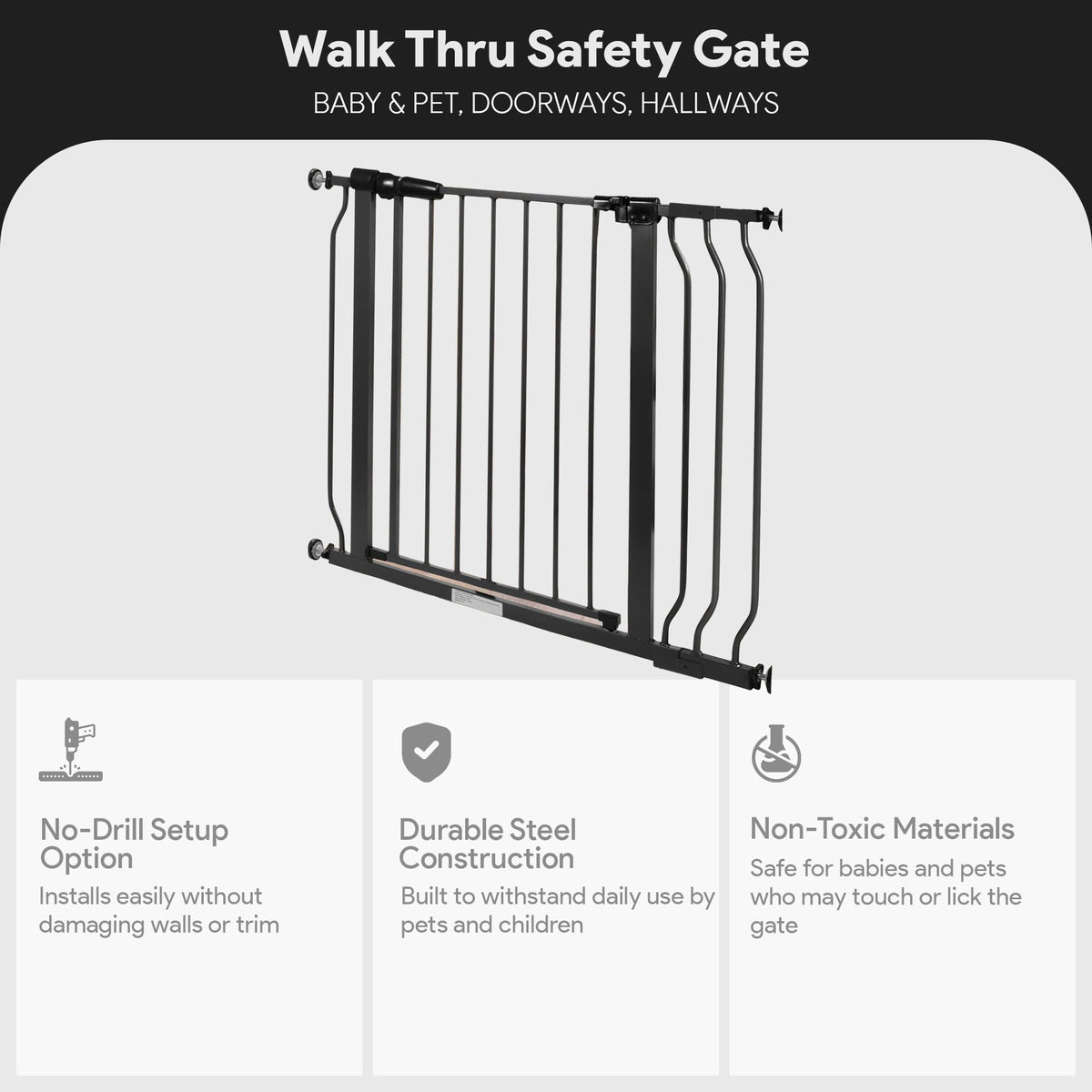 BalanceFrom Walk Thru Safety Gate, Baby & Pet, Doorways, Hallways, 30” (Used) - VMInnovations
