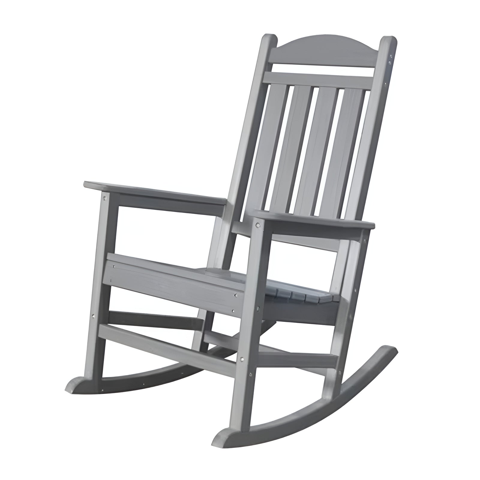 Trapper’s Peak Outdoor Rocking Chair Poly Lumber Grain, Steel Frame, Light Gray - VMInnovations