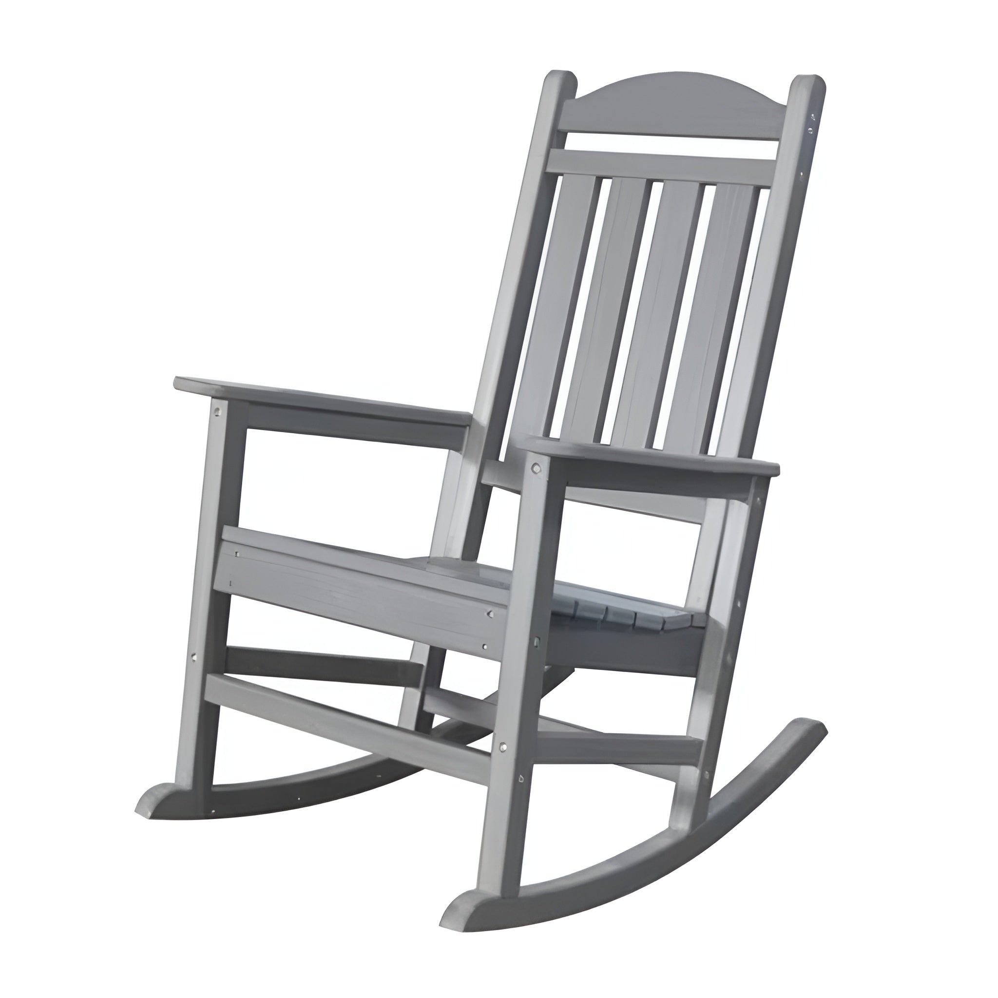 Trapper’s Peak Outdoor Rocking Chair Poly Lumber Grain, Steel Frame, Light Gray - VMInnovations