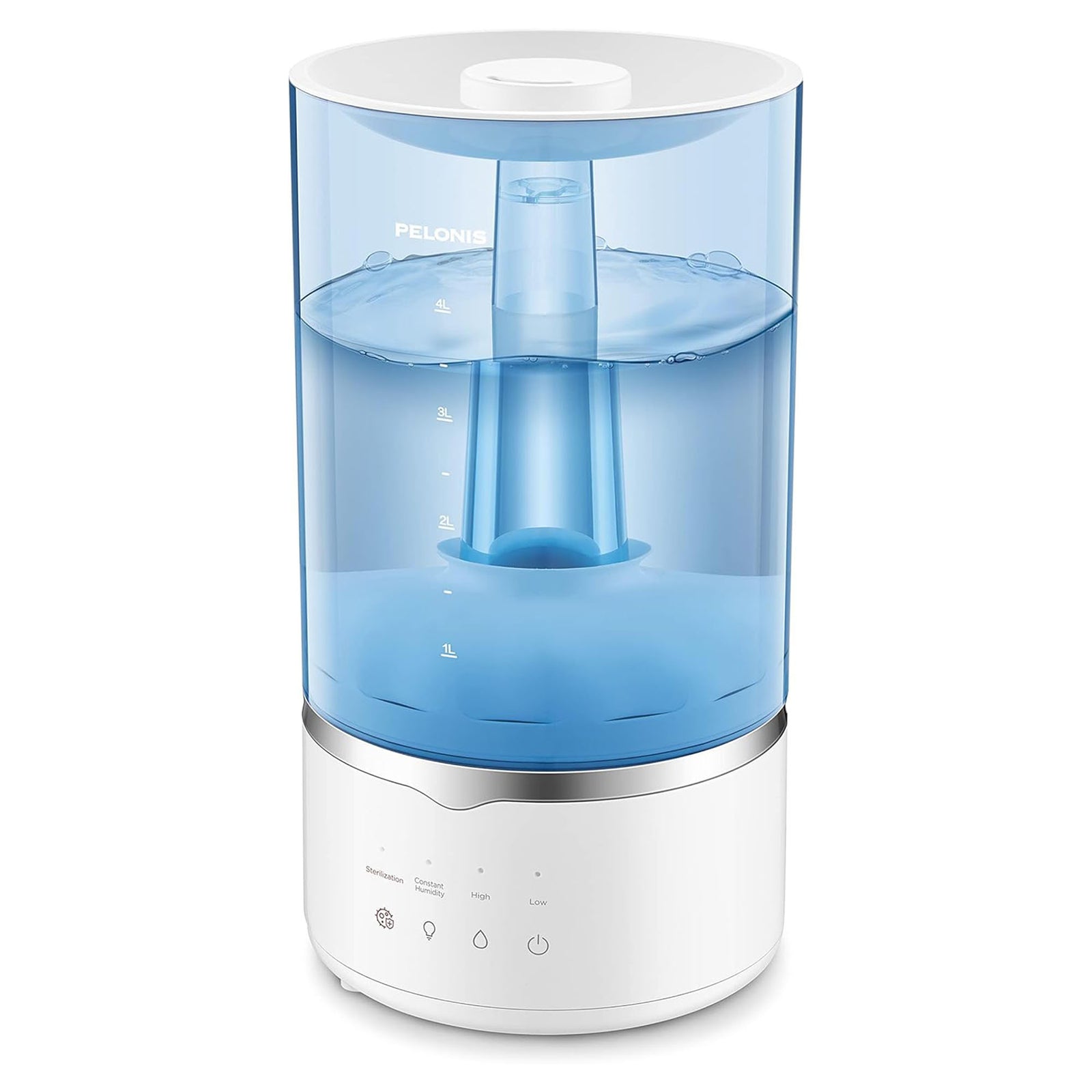 Pelonis 4L Quiet Ultrasonic Warm Cool Mist Bedroom Humidifier Diffuser, White - VMInnovations