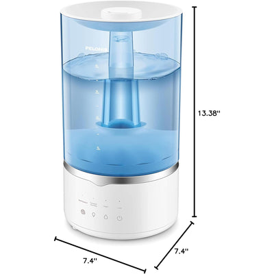 Pelonis 4L Quiet Ultrasonic Warm Cool Mist Bedroom Humidifier Diffuser, White - VMInnovations