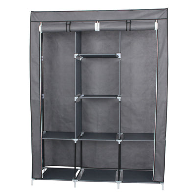 Neat Living Portable Wardrobe Closet Organizer, Cover, Shelves for Clothes, Gray - VMInnovations