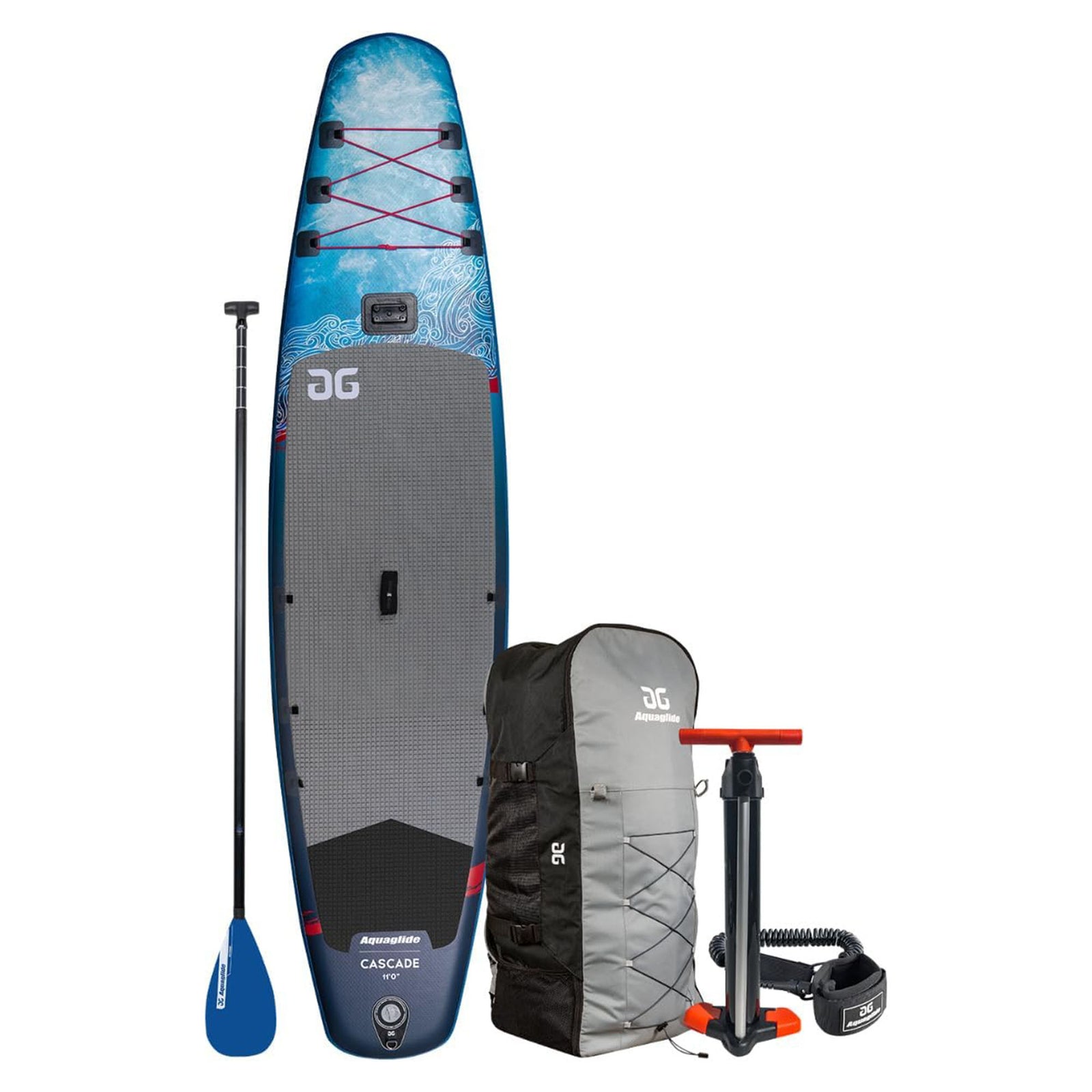 AQUAGLIDE 11' Cascade Inflatable SUP, Stand Up Paddleboard Set with Backpack - VMInnovations