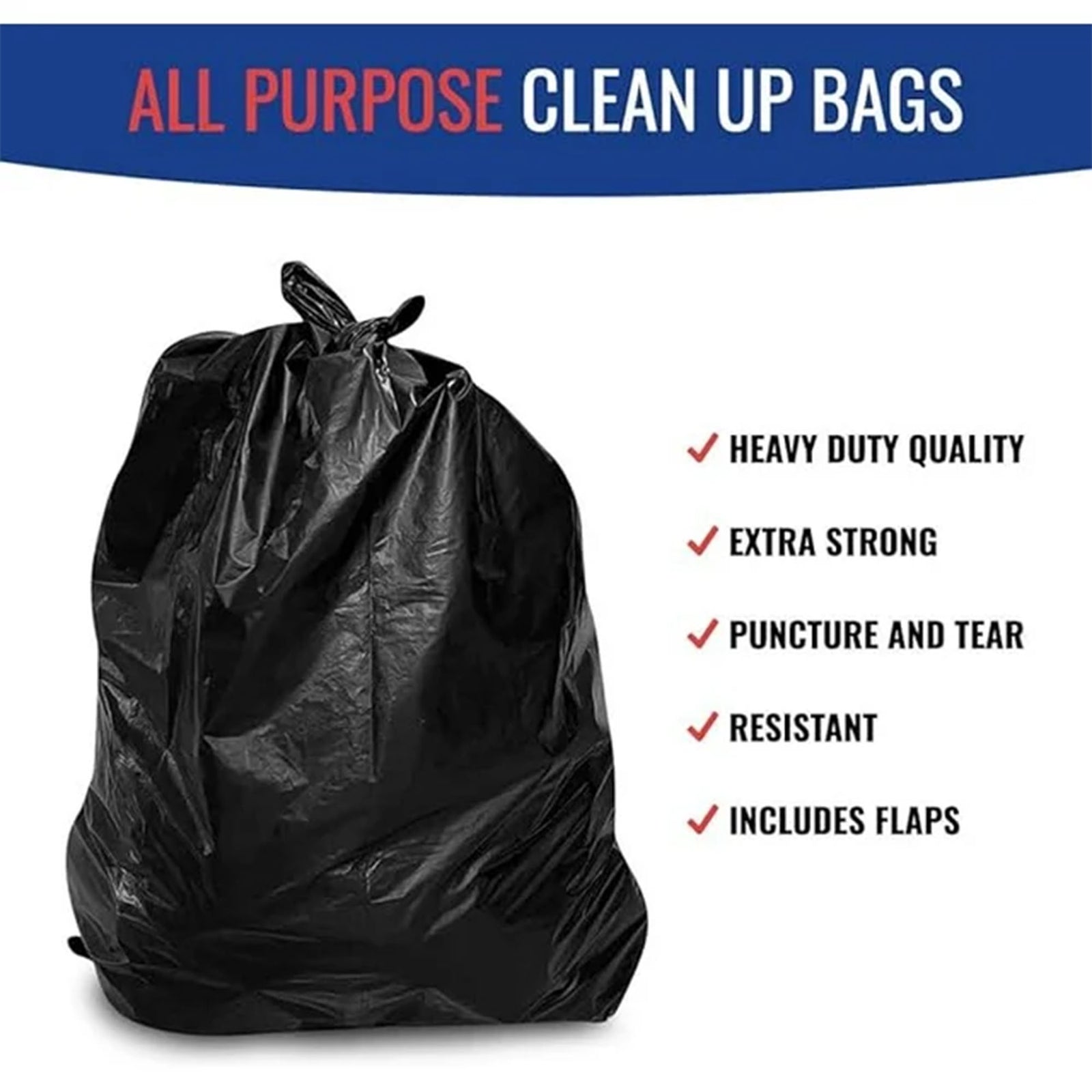Generic 50 Count Contractor Trash Bags, Heavy-Duty Thick Garbage Sack, 42 Gallon - VMInnovations