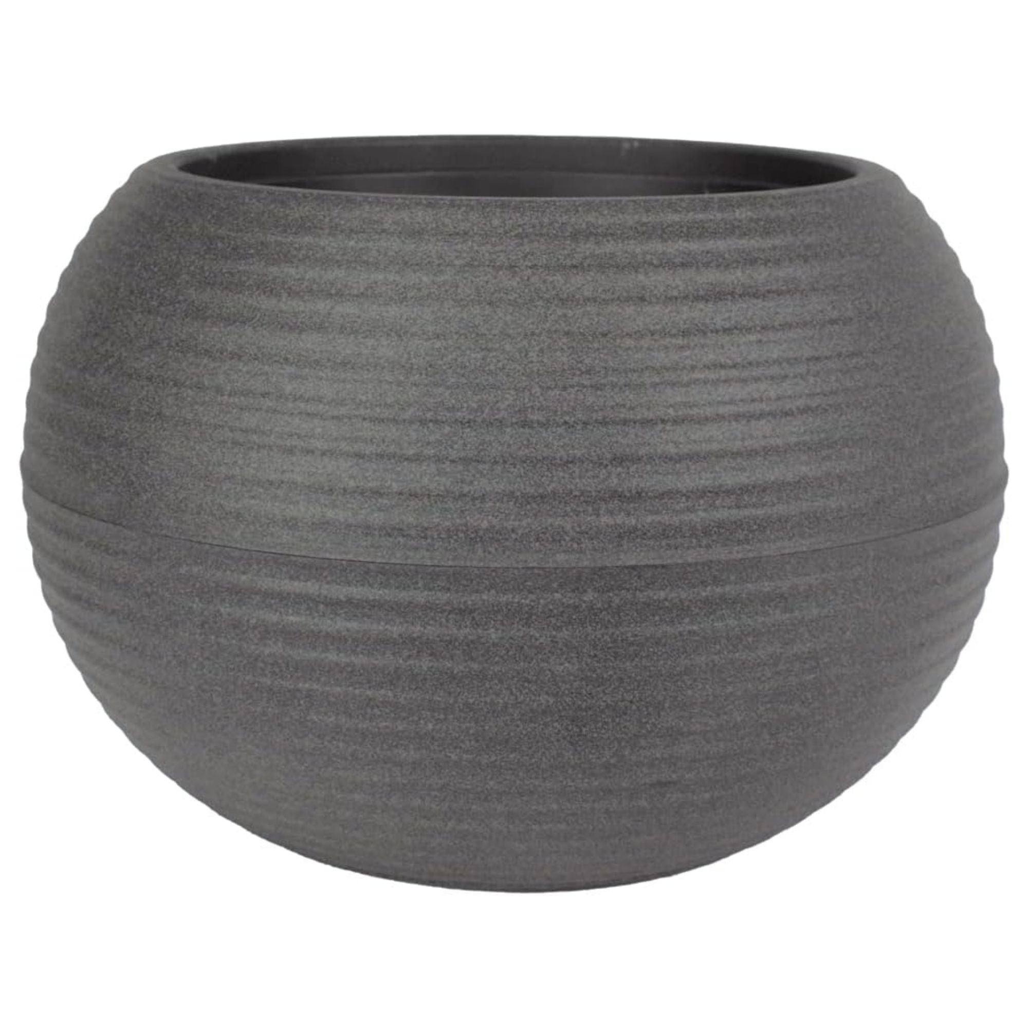 The HC Companies 8 Inch Atlas Sphere Planter, Round Plastic Pot, Gray (Open Box) - VMInnovations