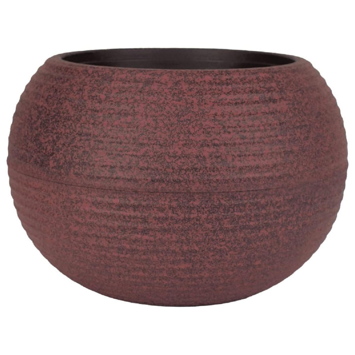 The HC Companies 10 Inch Atlas Sphere Planter, Round Plastic Plant Pot, Red