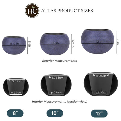 The HC Companies 10 Inch Atlas Sphere Planter, Round Plastic Plant Pot(Open Box) - VMInnovations