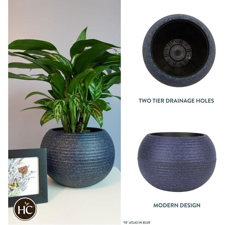 The HC Companies 12 Inch Atlas Sphere Planter, Round Plastic Plant Pot(Open Box)
