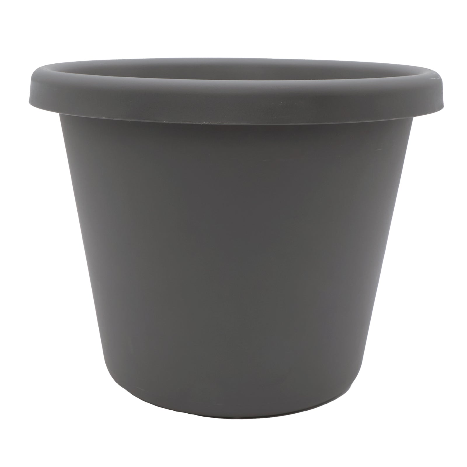 The HC Companies 14 Inch Round Classic Planter, Plastic Plant Pot, Warm Gray - VMInnovations