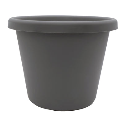 The HC Companies 14 Inch Round Classic Planter, Plastic Plant Pot, Warm Gray - VMInnovations