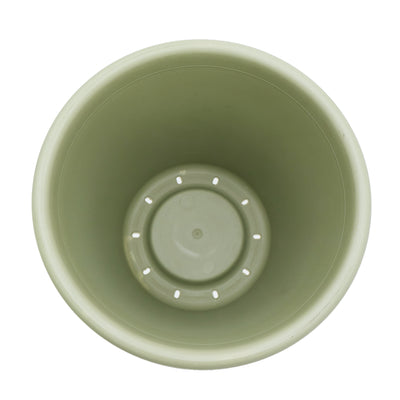 The HC Companies 14 Inch Round Classic Planter, Plastic Plant Pot, Seafoam Green (Open Box)