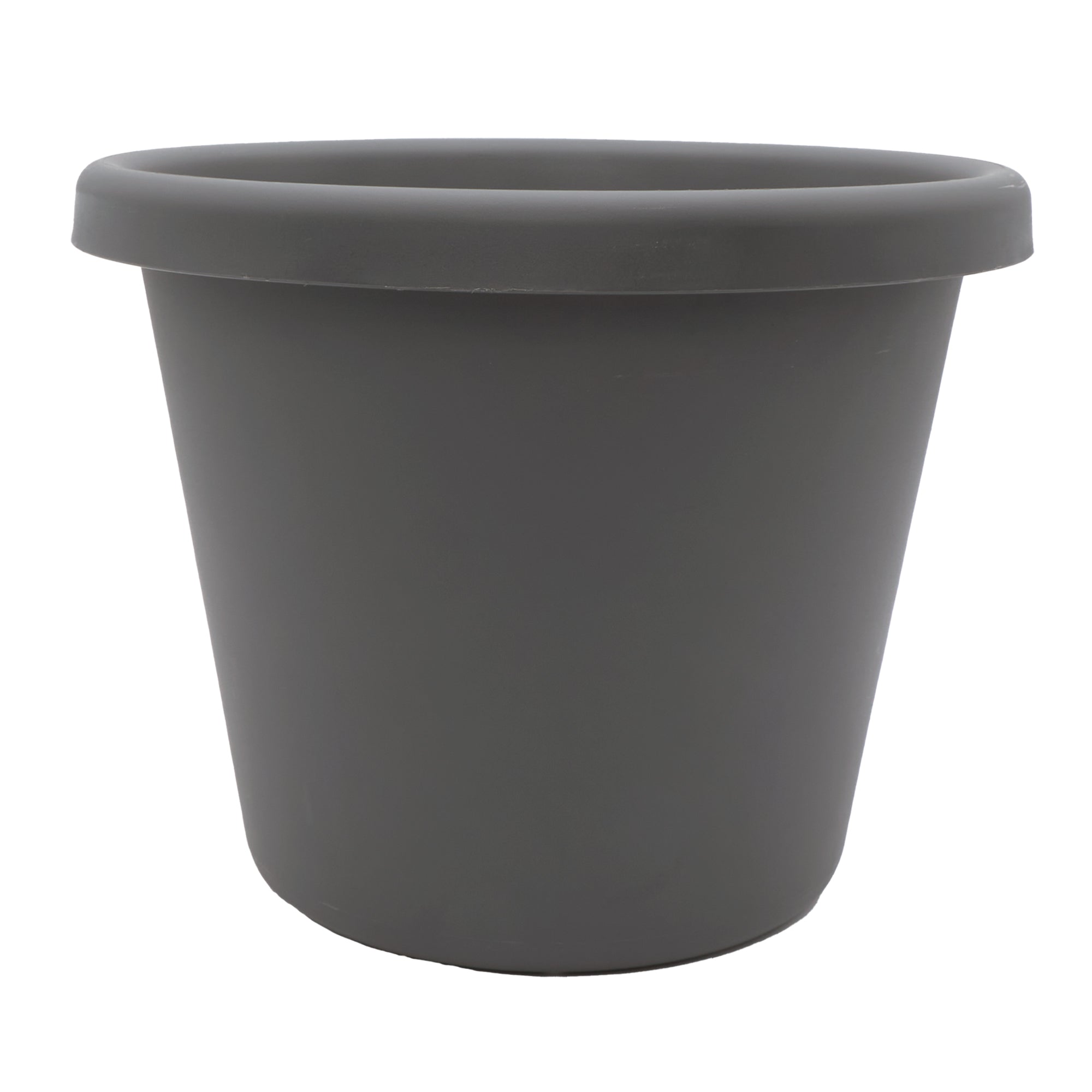 The HC Companies 17 Inch Round Classic Planter, Plastic Plant Pot, Warm Gray - VMInnovations