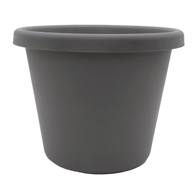 The HC Companies 17 Inch Round Classic Planter, Plastic Plant Pot, Warm Gray - VMInnovations