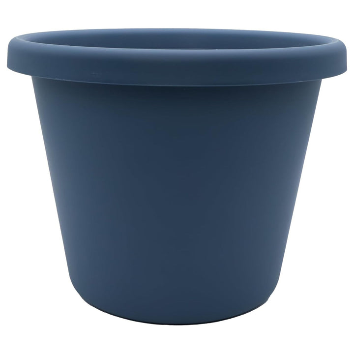 The HC Companies 17 Inch Round Classic Planter, Plastic Plant Pot, Slate Blue