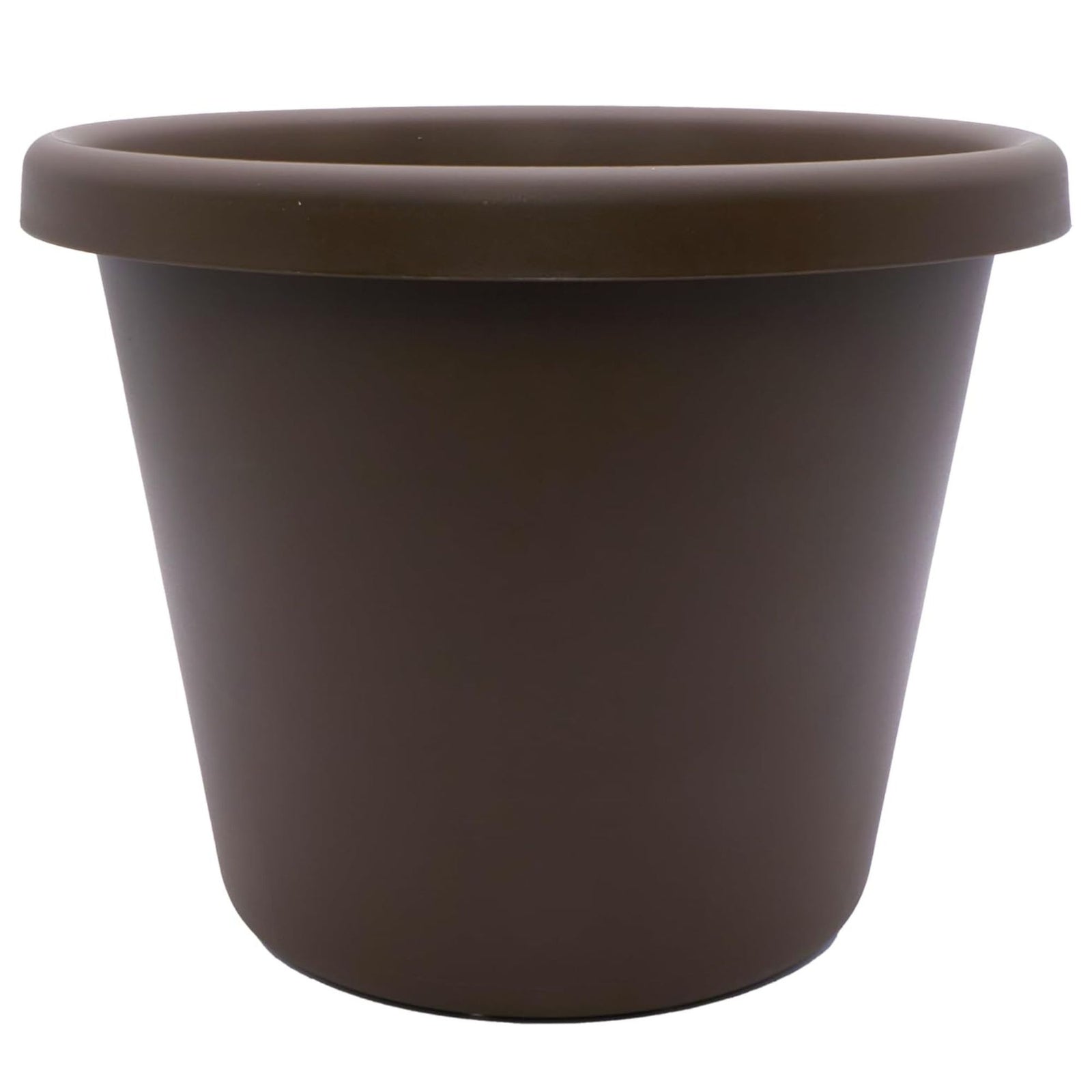 The HC Companies 17 Inch Round Classic Planter, Plastic Plant Pot, Chocolate - VMInnovations