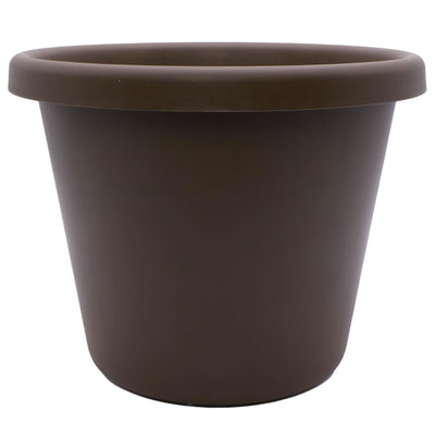The HC Companies 17 Inch Round Classic Planter, Plastic Plant Pot, Chocolate - VMInnovations