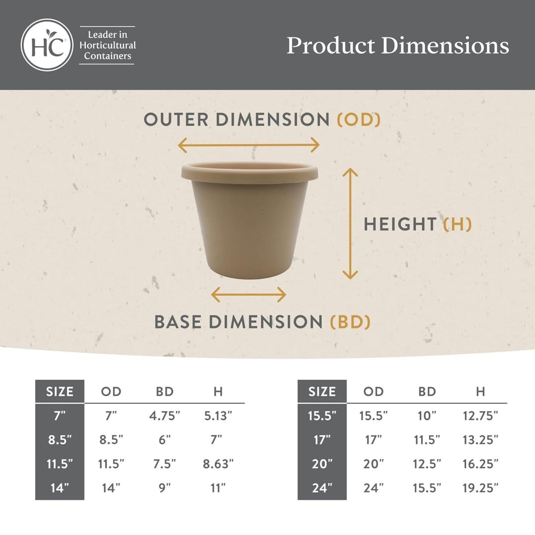 The HC Companies 17 Inch Round Classic Planter, Plastic Plant Pot, Clay