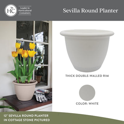 The HC Companies Sevilla Self-Watering Pot with Internal Disk, 14 Inch(Open Box) - VMInnovations