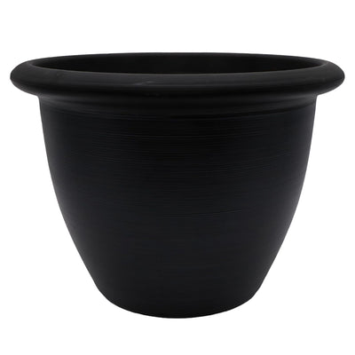 The HC Companies Sevilla Self-Watering Pot with Internal Disk, 14 Inch, Black - VMInnovations